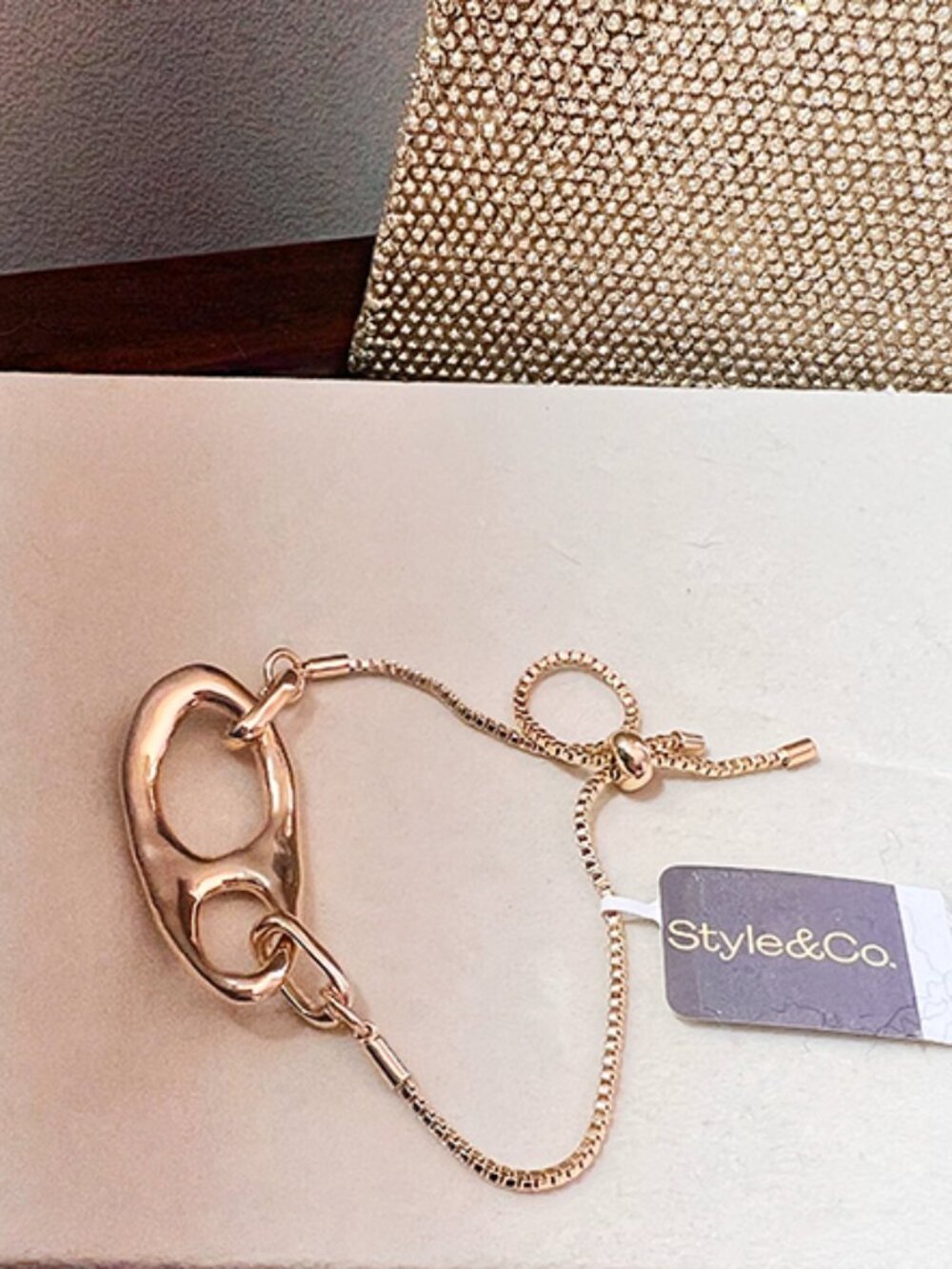Style & Co.  | Gold-Tone Interlocking Oval Center Bracelet | NWT